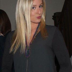 Grey zipper long sleeve top